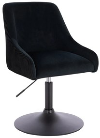 HR920N Scaun Neagră din Catifea cu Bază Neagră