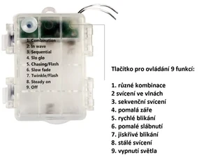 Lumini pentru petrecere - 10 m, 100 LED, alb cald, pe baterie