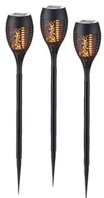 JUST LIGHT. 19106-18-3 - Set 3x LED lampă solară FACKEL LED/0,24W/1,2V negru