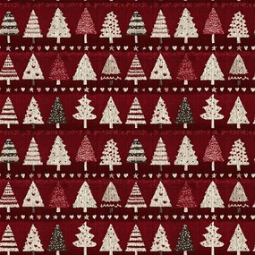 Fata de perna din bumbac BURGUNDY TREES 50x70 cm, vinovii