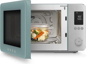 Cuptor cu microunde combinat cu aer cald SMEG Collezione MOC02EGMEU, 900 W, 27 l, 25 de programe, închidere lină, setări personalizate, verde