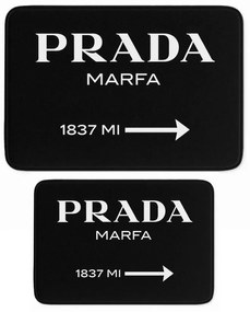 Covorașe de baie negre 2 buc. din catifea 60x100 cm Prada – Mila Home