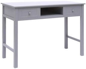 338536 vidaXL Birou, gri, 108x45x76 cm, lemn masiv de paulownia