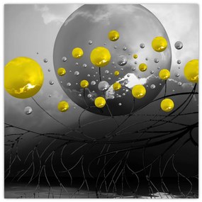 Tabloul - bile abstracte galbene (30x30 cm)