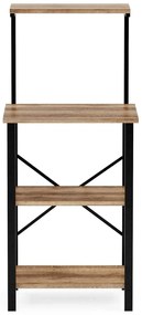 Raft Bucatarie Adore, 4 rafturi, Lemn Natural - Alb, 60 x 128 x 40 cm