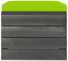 Set tabureti gradina din paleti cu perne, 2 buc., verde aprins, lemn masiv pin 2, verde aprins