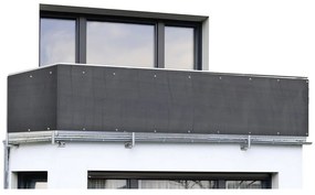 Paravan pentru balcon negru din plastic 500x85 cm – Maximex