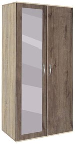 Sifonier Ava 21 cu oglinda 185 cm stejar sonoma si nuc