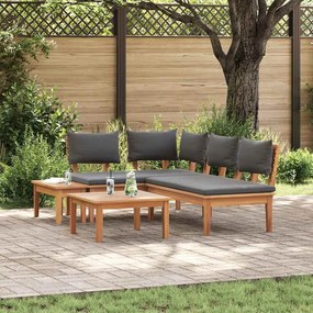 vidaXL Set de Bănci pentru Grădină 4 pcs Maro și gri închis și maro
