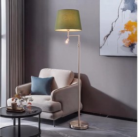 BRILAGI - Lampadar LED CERIA 1xE27/60W/230V + LED/2,1W crom mat/verde