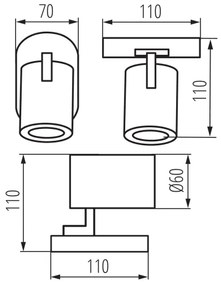 Spot de perete Kanlux 38964 LAURIN 1xGU10/10W/230V alamă/alb