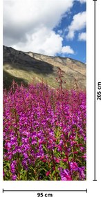 Fototapet pentru ușă - Peisaj de luncă de munte (95x205cm)