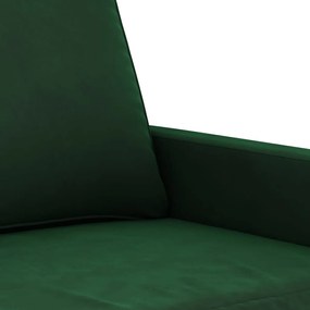 Canapea cu 2 locuri, verde inchis, 140 cm, catifea