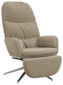 3097383 vidaXL Scaun relaxare cu taburet, gri deschis, imitație piele întoarsă