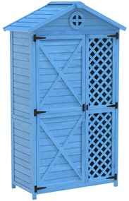 Depozit de mobilier de grădină din lemn pentru exterior, magazie de unelte rezistentă la intemperii, cu mult spațiu de depozitare și construcție din lemn stabilă, 90x56,5x175,3 cm, Albastru