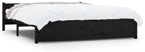 815053 vidaXL Cadru de pat King Size, negru, 150x200 cm, lemn masiv