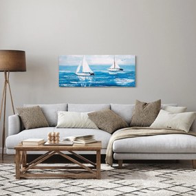 Tablou - Pictură yacht pe mare (120x50 cm)