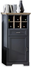 Comoda JASMIN, gri grafit/stejar artisan, PAL, 66x42x136 cm