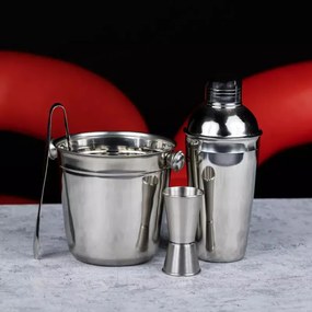 Set agitator cu frigider Kinghoff KH 1706, 4 piese, Pahar de masura, Ceste, Otel inoxidabil