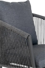 Scaun de grădină gri închis din metal/capitonat Salerno – House Nordic