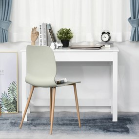 HOMCOM, Birou de Studiu, Stil Modern, MDF, Metal, 105x50x76 cm, Alb | Aosom Romania