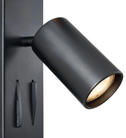Lampă de perete modernă neagră cu 2 lumini înclinabile - Lesly