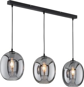 Lustră neagră cu abajur din sticlă Nayla – Fischer &amp; Honsel