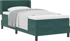 vidaXL Pat cu arcuri cu saltea Verde închis 190 x 90 cm Catifea