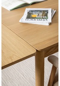 Masă de dining în culoare naturală extensibilă cu aspect de lemn de stejar 100x200 cm Atlantic – Actona