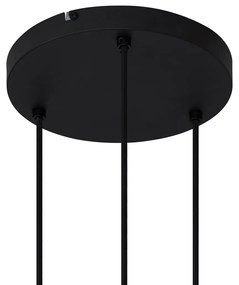 Lampă modernă cu pandantiv neagră cu sticlă fumuriu 3 lumini - Dame