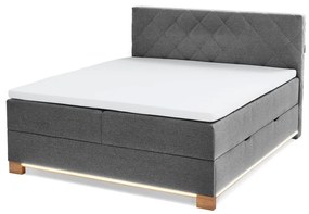 Pat boxspring gri cu spațiu de depozitare 180x200 cm Messina – Meise Möbel