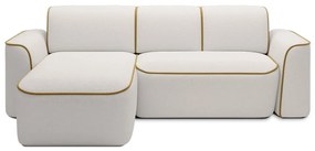 Colțar galben/crem cu tapițerie din țesătură bouclé (cu colț pe partea stângă/cu șezlong) Ume – ELTAP