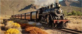 Tablou - Locomotivă cu aburi (120x50 cm)