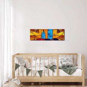 Tablou - Pictură străveche (cu ceas) (90x30 cm)