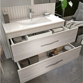 Set lemn masiv gri Mobilier Baie Suspendat Connor texturat 80 cm