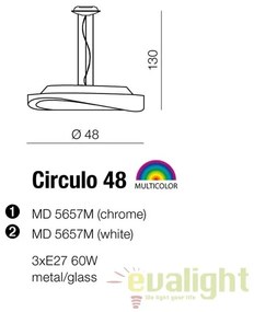 Lustra suspendata design modern 48cm Circulo White