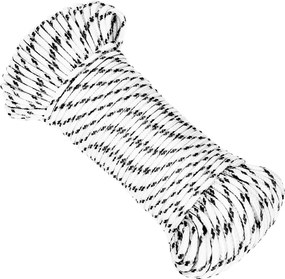 vidaXL Frânghie împletită pentru barcă, alb, 5 mm x 250 m, poliester