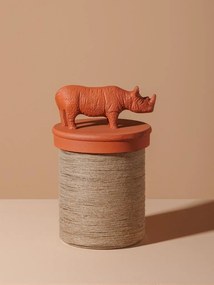 Cutie decorativa, din sticla si rasina, Rhinoceros