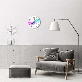 Ceas de perete din sticla rotund Abstract Linii Art Multi-colorat