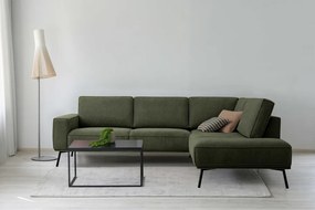 Colțar verde închis cu tapițerie din chenille (cu colț pe partea dreaptă/în formă de ”L”) Amsterdam – Scandic