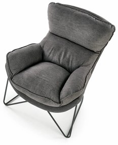 Fotoliu Volker gri inchis/negru H78 cm