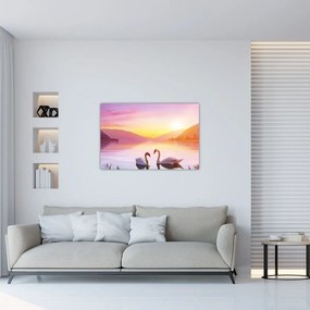 Tablou - Lebăde îndrăgostite (90x60 cm)