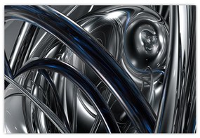 Tabloul cu abstracție gri cu albastru (90x60 cm)