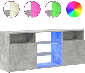 vidaXL Comodă TV cu lumini LED, gri beton, 120x30x50 cm