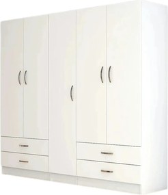 Dressing GRD0701, alb, PAL melaminat, cu 5 usi si 4 sertare, 200x47x18