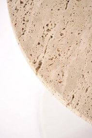 Masa de cafea Traverso S travertin/alb ø35/h56 cm