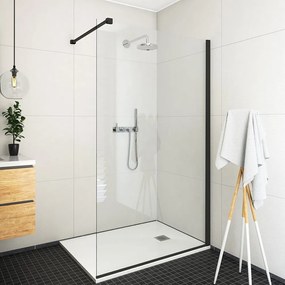 Paravan de dus tip Walk-in Roth Ecwalk 90x207.5 cm profil negru