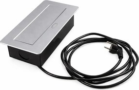 Priză încorporabilă în blat Kombibox Design Light, 2 prize Schuko, 2 USB, aluminiu, 266 x 133 cm Metal, Aluminiu, L:266 mm; l:133 mm