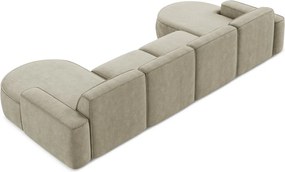 Colțar bej cu tapițerie din chenille (în formă de "U") Omao – Makamii