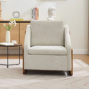 Scaun modern de accent pentru living, Bej | Aosom Romania